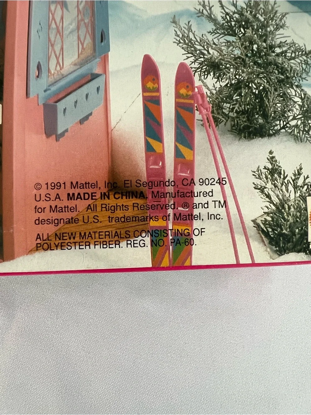 Vintage 1991 Ski Fun Barbie Bright Pink and Multicolor Jacket
